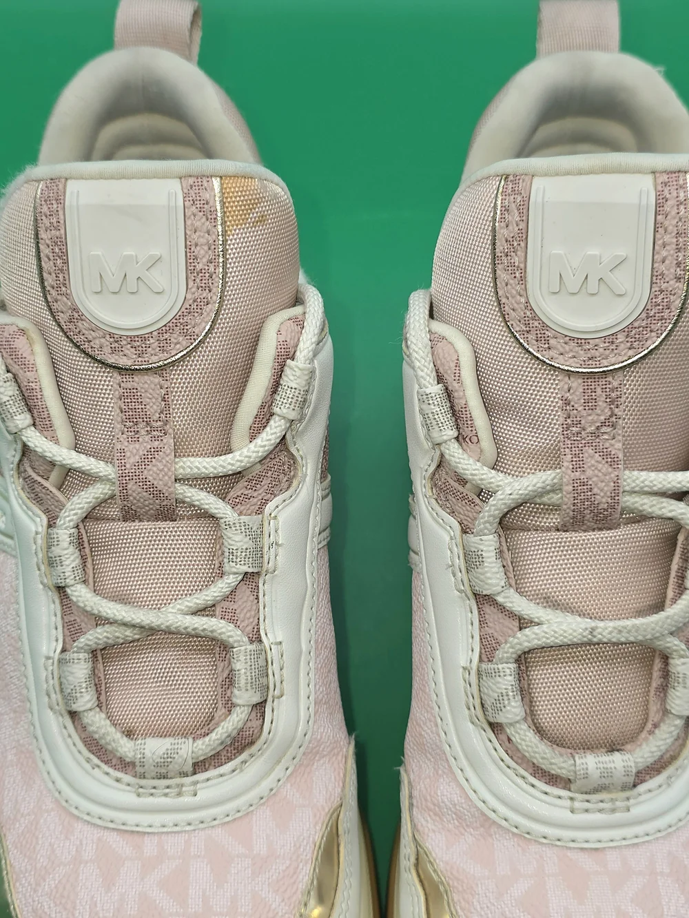Michael Kors Pink & White Platform Sneakers - Size 8.5M